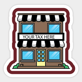 Street Restaurant Building Sticker vector illustration. Minimalist house icon concept. Restaurant building sticker design logo. Beautiful minimalist shop building front view sticker vector design. Sticker